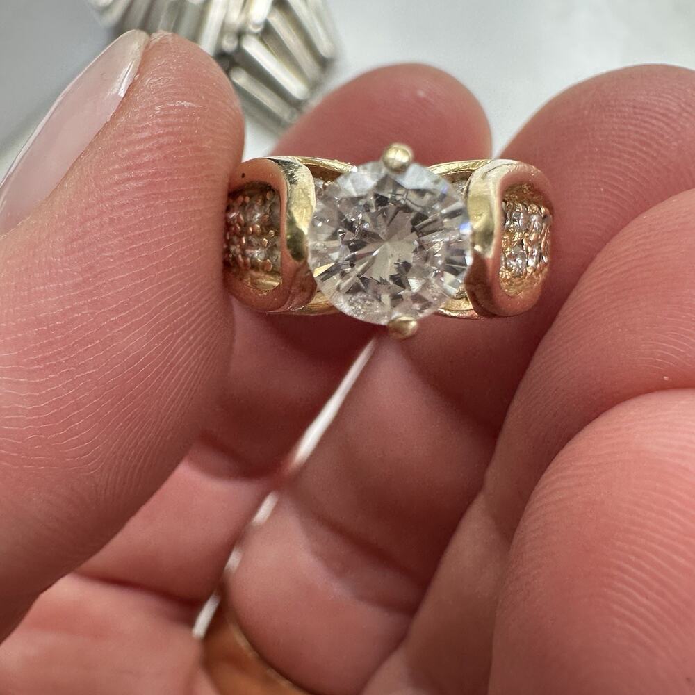 Vintage 14k Frank J Golden 1.03 Ct Diamond Ring